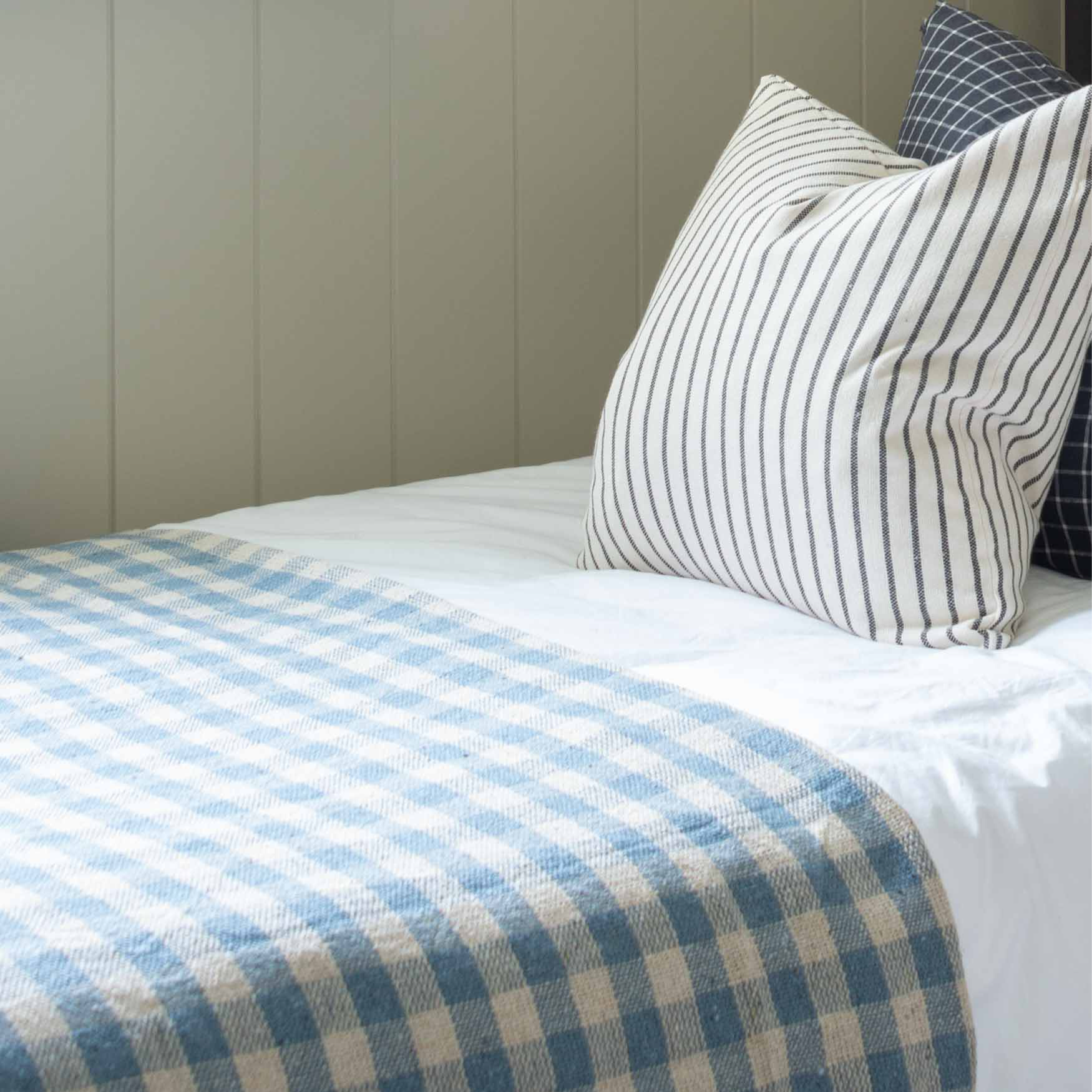 Made from 100% cotton, the Brighton blue gingham throw is both beautiful and functional. Draped over a sofa for an added layer of texture, its blue and white colour palette finishes off your space with an effortless look and feel. &nbsp;