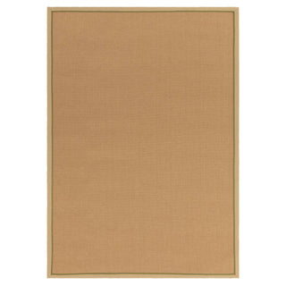Bordo bouclé jute rug in linen and sage, full view with border