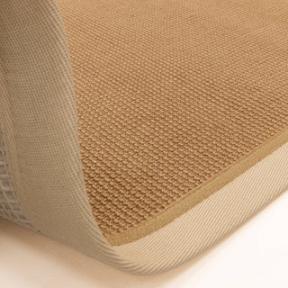 Bordo cream bouclé jute rug edge detail