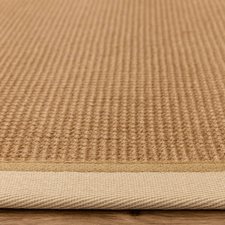 Bordo cream bouclé jute rug angled view
