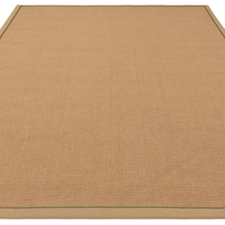 Bordo sage bouclé rug corner and woven border detail