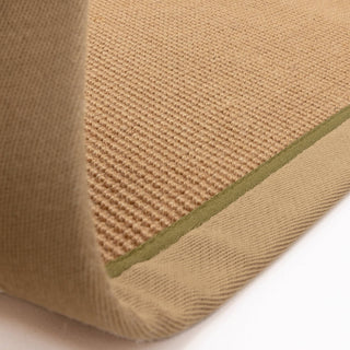 Bordo sage bouclé jute rug edge detail