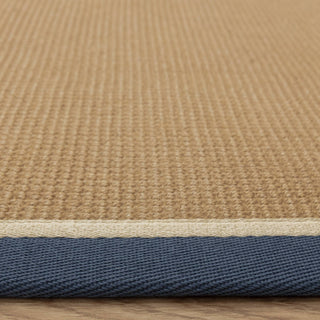 Bordo navy bouclé jute rug angled view