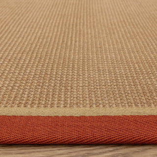 Bordo rust bouclé jute rug angled view