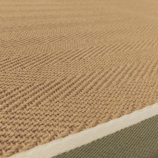 Bordo khaki herringbone jute rug weave detail