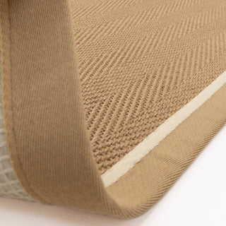 Bordo linen herringbone jute rug edge detail