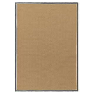 Bordo herringbone jute rug in slate and cream, full view with border