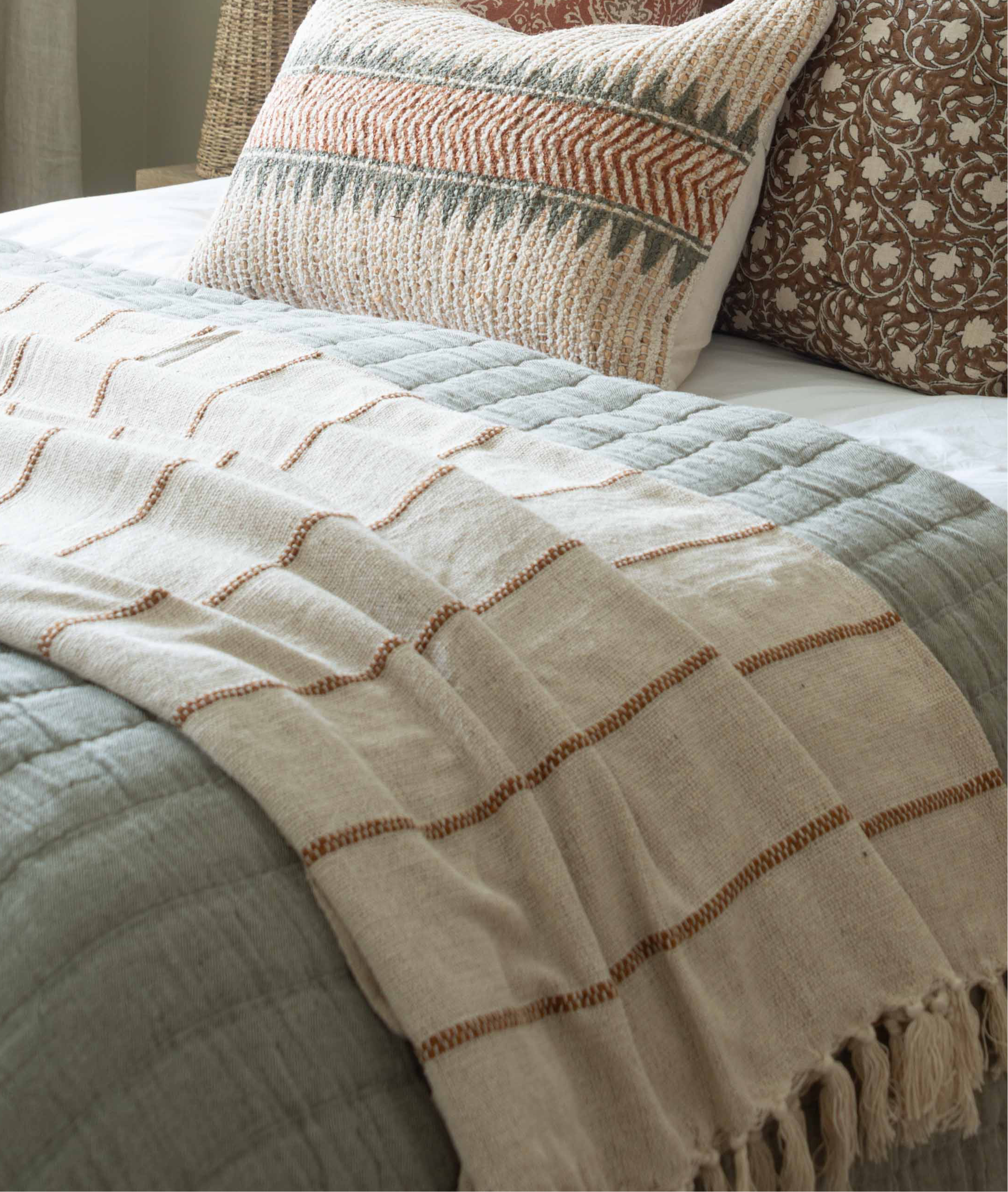 Made from 100% cotton, the Worthing Striped Throw is both beautiful and functional. Draped over a sofa for an added layer of texture, its natural and tan colour palette finishes off your space with an effortless look and feel.