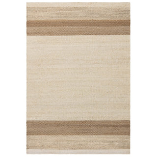 Cedar handwoven jute rug in bleach, full flat view