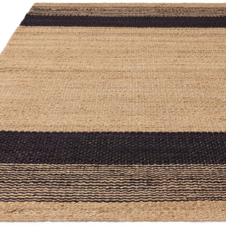 Close-up of the Cedar charcoal jute rug weave