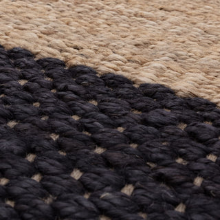 Cedar charcoal handwoven jute rug detail