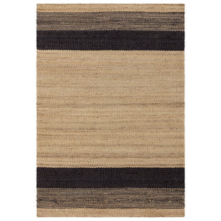 Cedar handwoven jute rug in charcoal, full flat view
