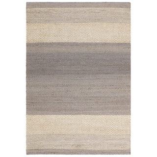 Cedar handwoven jute rug in grey, full flat view