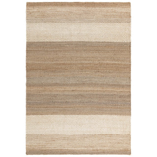 Cedar handwoven jute rug in ivory, full flat view