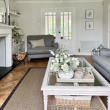 Charles Ted Acacia Wood & Rattan Coffee Table with Glass Top - CharlesTed Home