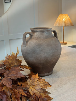 Charles Ted Antiqued Terracotta Urn Short - CharlesTed Home