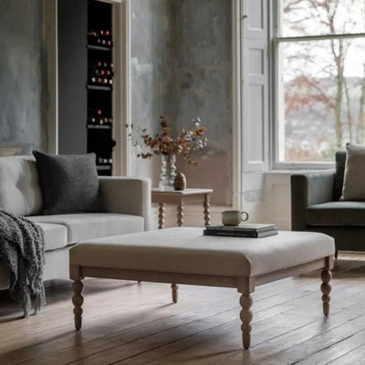 Antoine Hand Turned Coffee Table Limewashed Oak