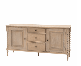 Charles Ted Antoine Rustic Oak Sideboard with Lime Wash Finish – Elegant Storage Solution - CharlesTed Home