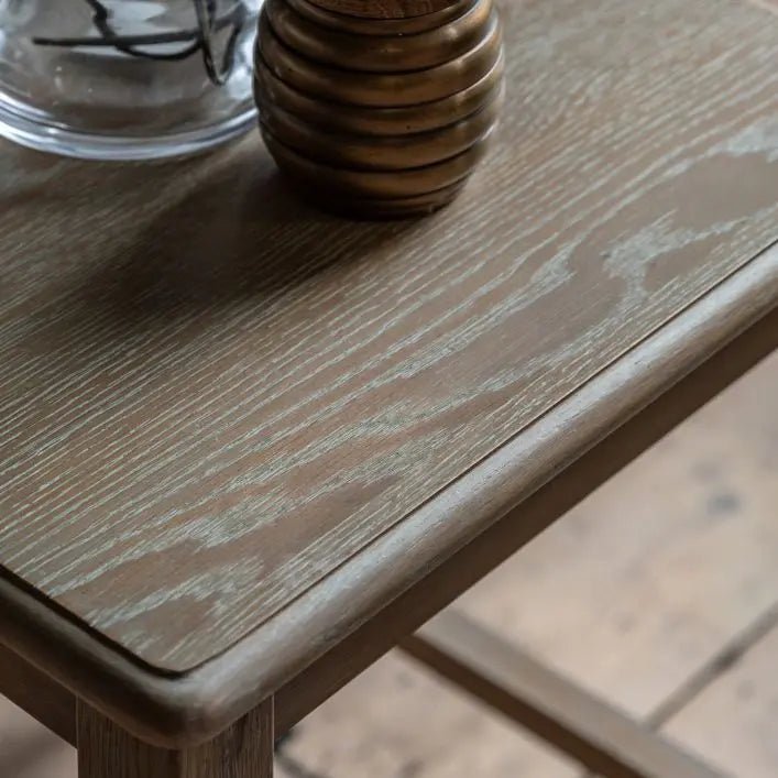 Charles Ted Antoine Side Table – Elegant Bobbin - Leg Oak Side Table with Lime - Wash Finish - CharlesTed Home