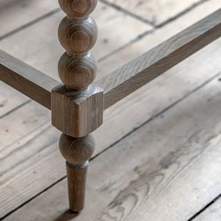 Charles Ted Antoine Side Table – Elegant Bobbin - Leg Oak Side Table with Lime - Wash Finish - CharlesTed Home