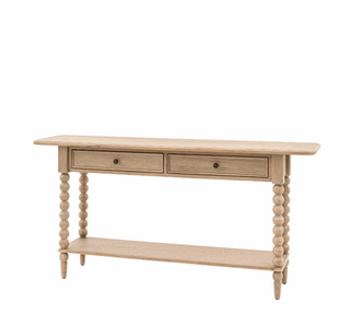 Charles Ted Antoine Turned Wood Console Table | Limewashed Oak & Oak Veneer - CharlesTed Home