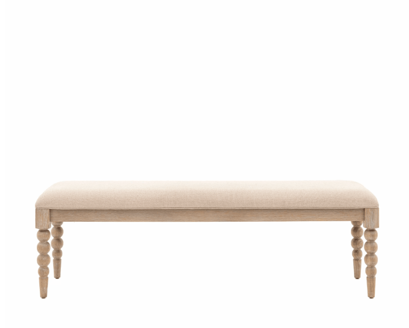 Charles Ted Antoine Upholstered Dining Bench | Limewashed Oak & Oak Veneer - CharlesTed Home