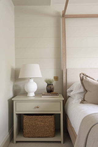 Charles Ted Aria White Ceramic Table Lamp | Complete with Linen Shade - CharlesTed Home