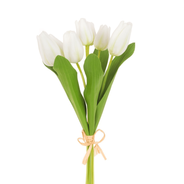 Charles Ted Artificial White Tulip Bunch with Seven Stems - CharlesTed Home