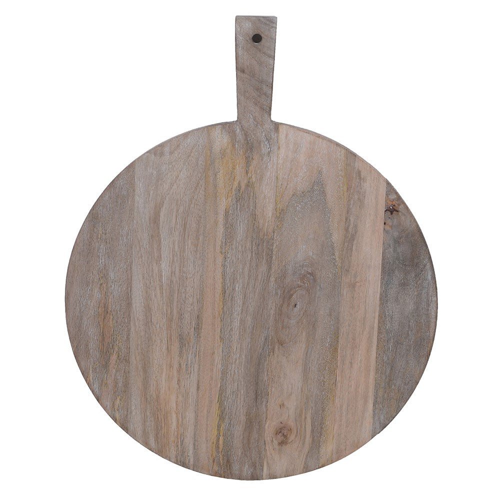 Charles Ted Ash Wood Pizza Board Round Wooden Pizza Serving and Cutting Board with Handle - CharlesTed Home
