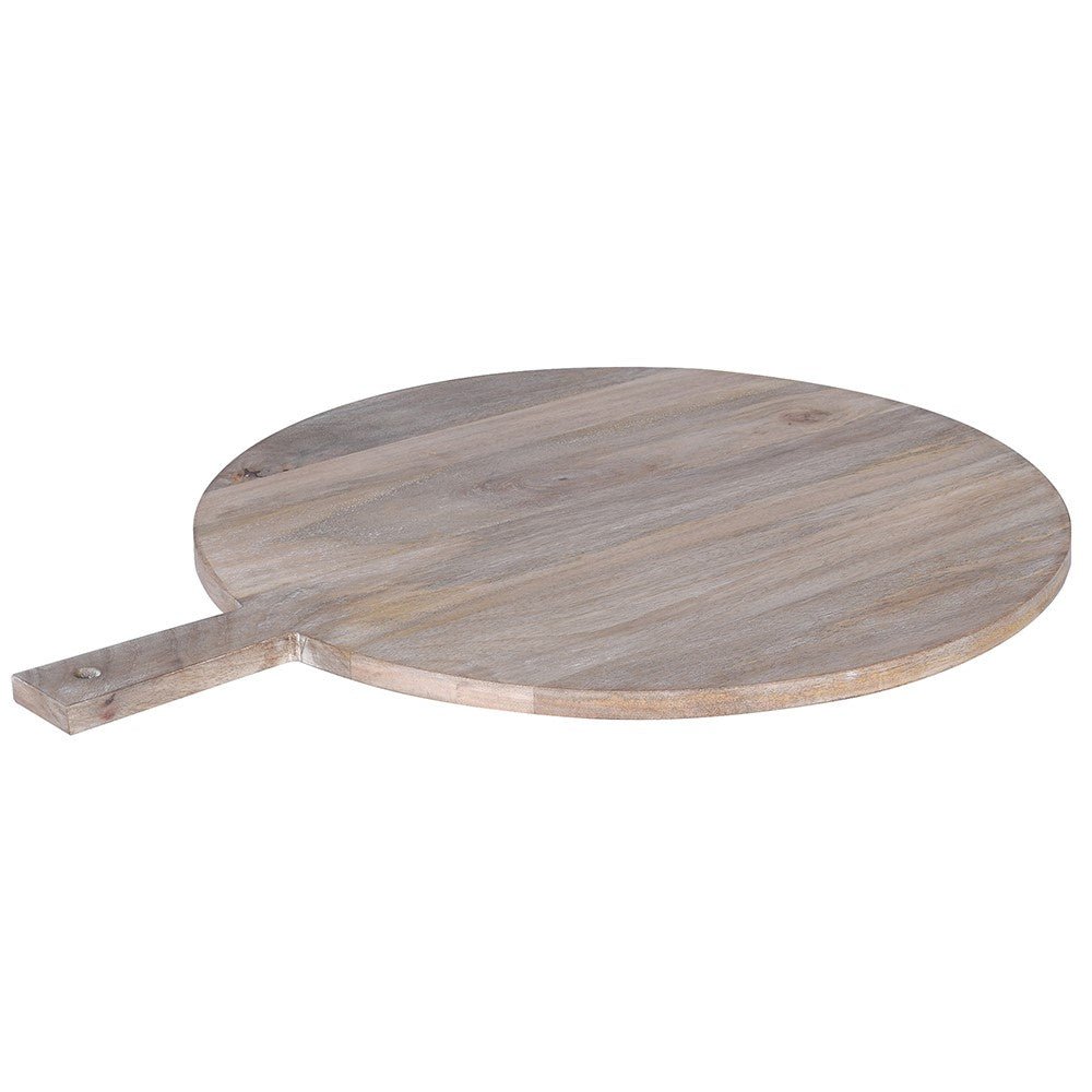 Charles Ted Ash Wood Pizza Board Round Wooden Pizza Serving and Cutting Board with Handle - CharlesTed Home