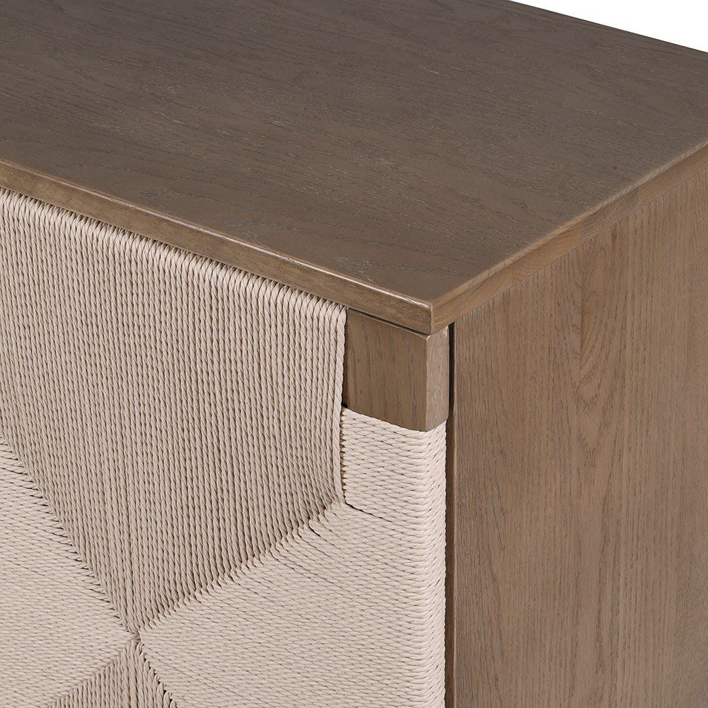 Charles Ted Aurelia Woven Front Oak Sideboard | 4 Door Storage Unit - CharlesTed Home