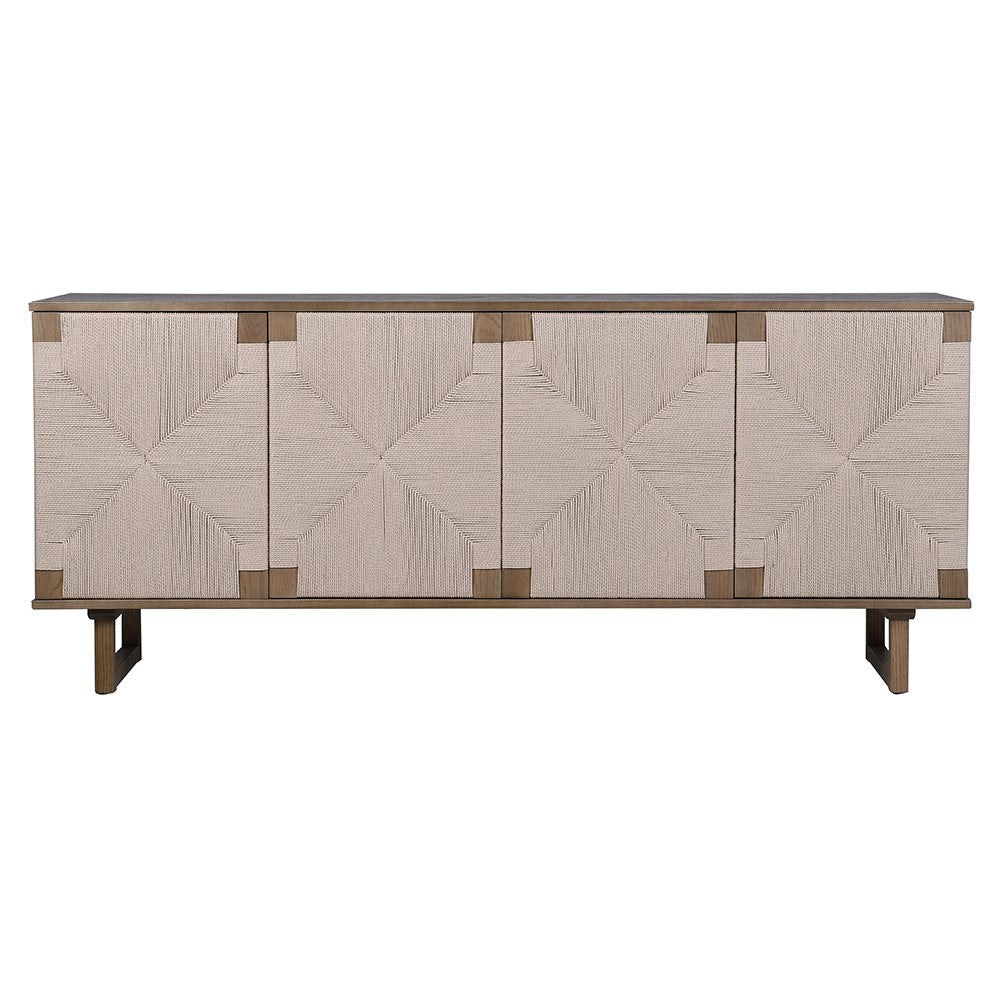 Charles Ted Aurelia Woven Front Oak Sideboard | 4 Door Storage Unit - CharlesTed Home