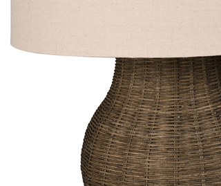 Charles Ted Bali Rattan Table Lamp with Linen Shade - CharlesTed Home