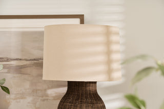 Charles Ted Bali Rattan Table Lamp with Linen Shade - CharlesTed Home