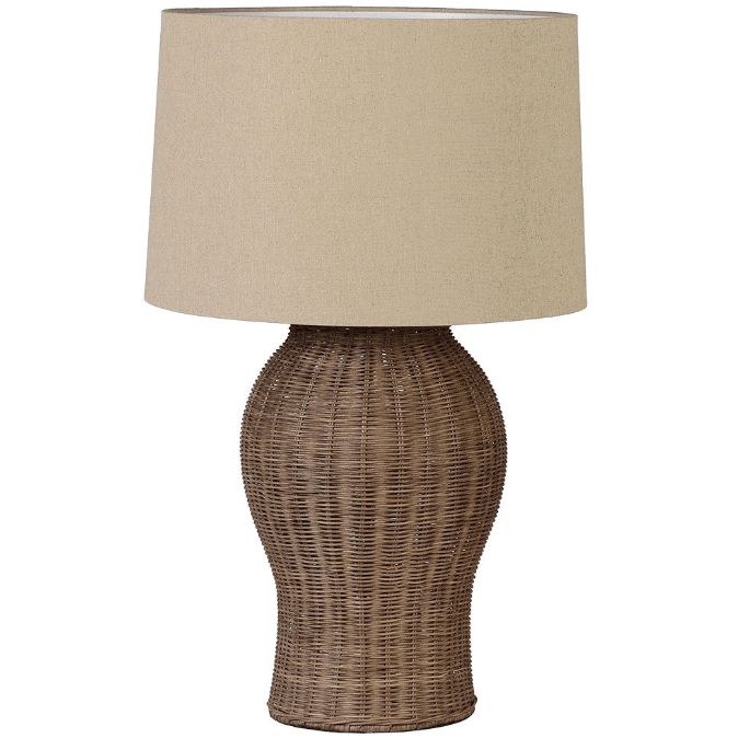 Charles Ted Bali Rattan Table Lamp with Linen Shade - CharlesTed Home