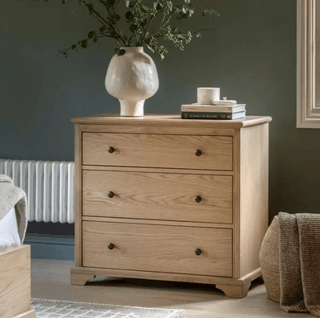 Charles Ted Beeley Oak Three Drawer Chest - CharlesTed Home