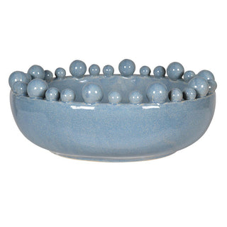 Charles Ted Bobble Rim Ceramic Decorative Bowl Modern Artisan Accent | Light Blue - CharlesTed Home