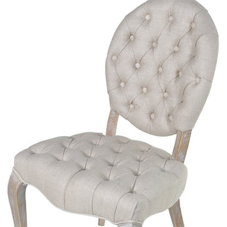 Charles Ted Celine Linen Dining Chair with Tufted Seat and Ash Wood Legs - CharlesTed Home