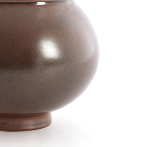 Charles Ted Dayton Ceramic Artisanal Vase in Deep Brown Glaze - CharlesTed Home