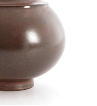 Charles Ted Dayton Ceramic Artisanal Vase in Deep Brown Glaze - CharlesTed Home