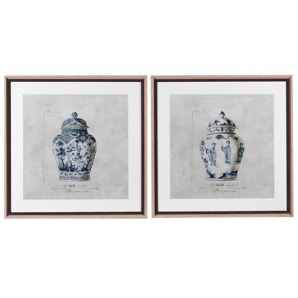 Charles Ted Ella Chinoiserie Urn Artwork | Framed Prints | Set of Two - CharlesTed Home