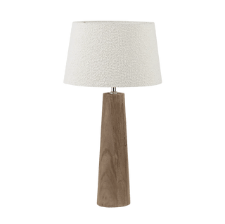 Charles Ted Esther Wooden Table Lamp with White Boucle Shade - CharlesTed Home