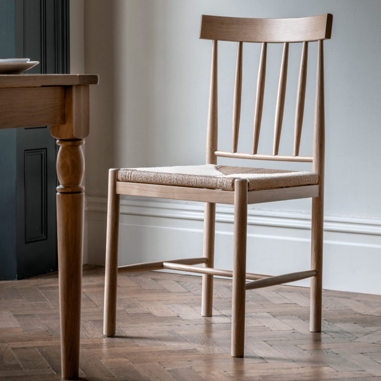 Charles Ted Eton Chair Solid Oak with Rope Seat | Set of 2 - CharlesTed Home