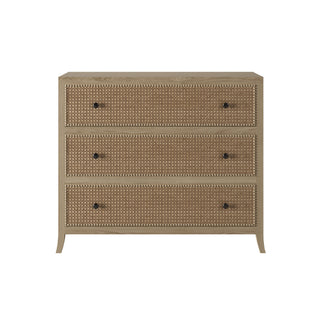 Charles Ted Evelyn Three Drawer Chest | Aged Oak with Rattan Front - CharlesTed Home