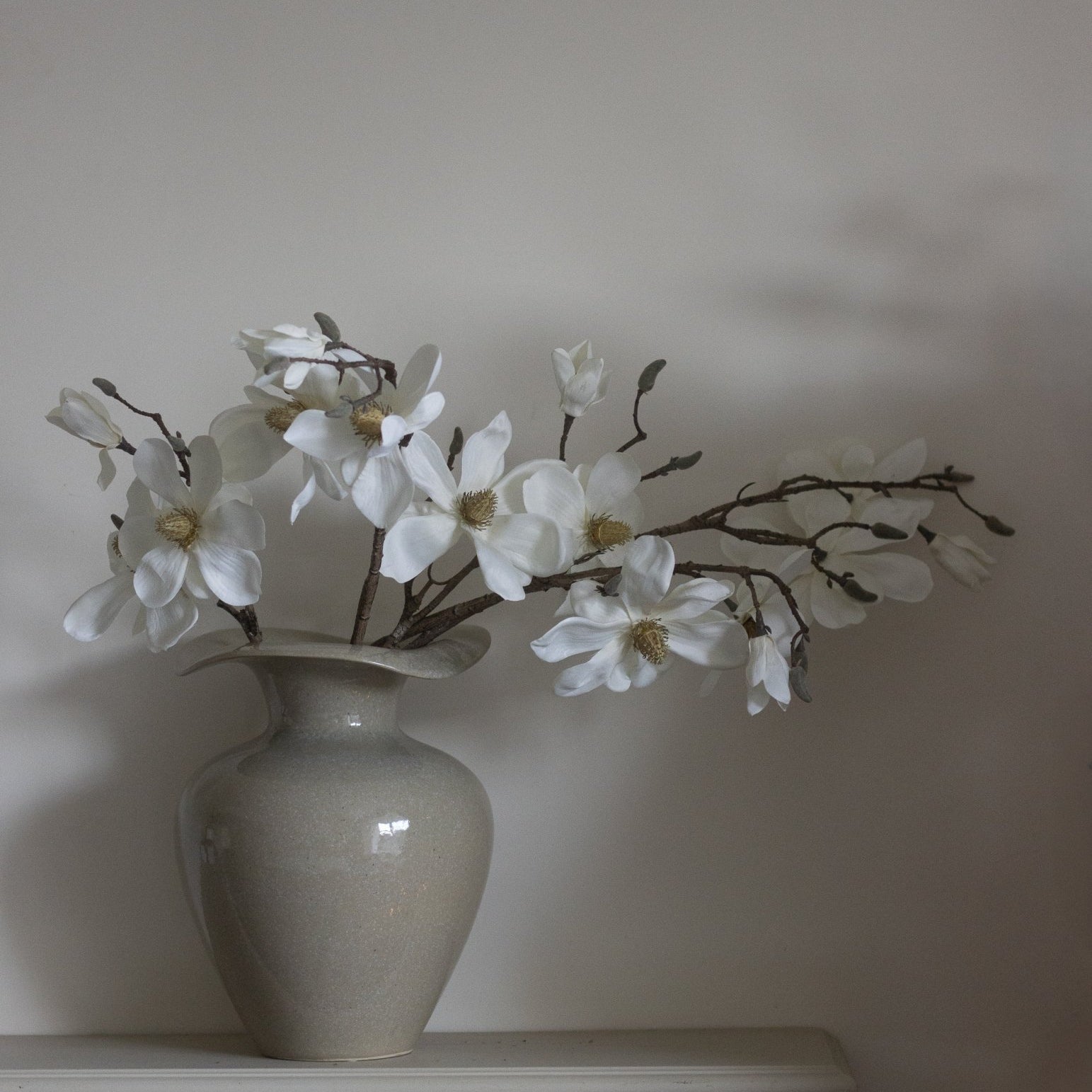 Charles Ted Faux Cream Magnolia Branch Spray - CharlesTed Home