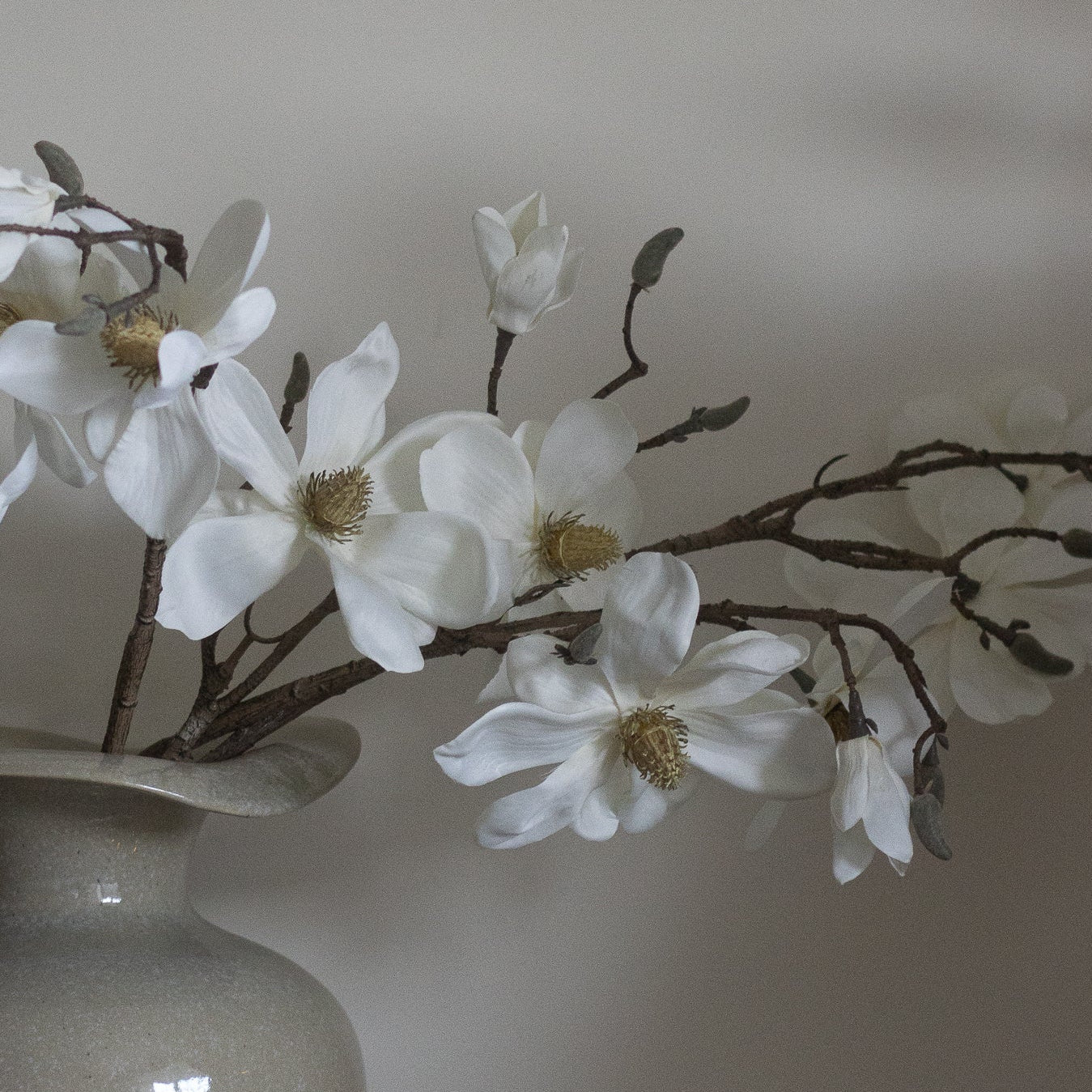 Charles Ted Faux Cream Magnolia Branch Spray - CharlesTed Home