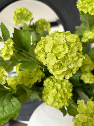Charles Ted Faux Pompom Viburnum Stem – Realistic Artificial Green Flower Spray - CharlesTed Home