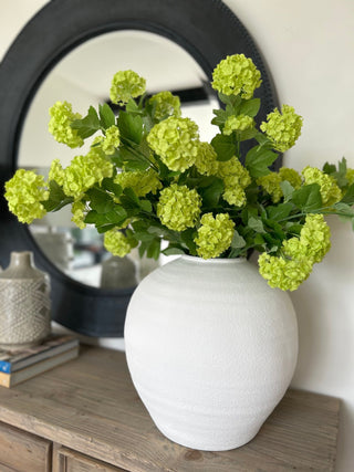 Charles Ted Faux Pompom Viburnum Stem – Realistic Artificial Green Flower Spray - CharlesTed Home
