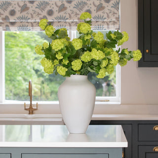 Charles Ted Faux Pompom Viburnum Stem – Realistic Artificial Green Flower Spray - CharlesTed Home