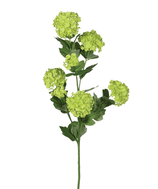 Charles Ted Faux Pompom Viburnum Stem – Realistic Artificial Green Flower Spray - CharlesTed Home